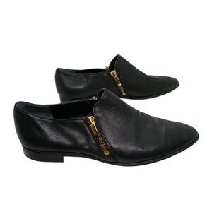 FRANCO SARTO KRISTOF Women's Size 8.5M Black Leather Zip Short Ankle Booties